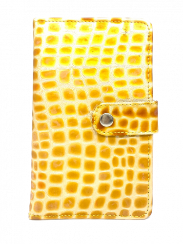 Leder Impfpasshülle Yellow Croco